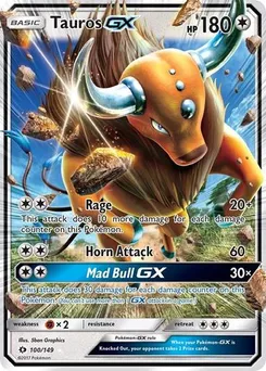 Tauros GX #100/149 Ultra Rare — SM Base Set