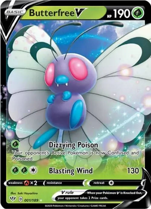 Butterfree V #001/189 Ultra Rare — SWSH03: Darkness Ablaze