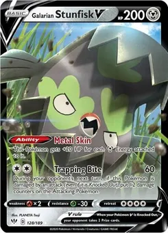 Galarian Stunfisk V #128/189 Ultra Rare — SWSH03: Darkness Ablaze