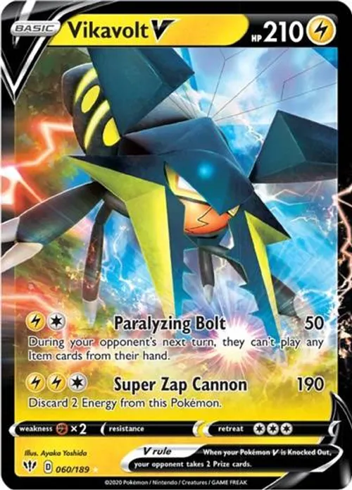 Vikavolt V #060/189 Ultra Rare — SWSH03: Darkness Ablaze