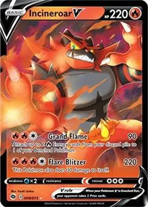 Incineroar V #08/73 Ultra Rare — Champion's Path