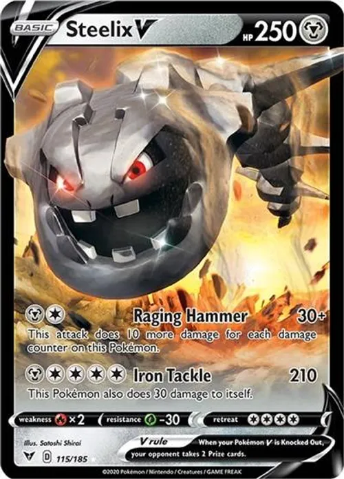 Steelix V #115/185 Ultra Rare — SWSH04: Vivid Voltage