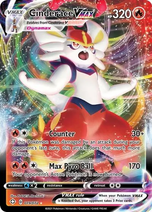 Cinderace VMAX #019/072 Ultra Rare — Sword & Shield—Shining Fates