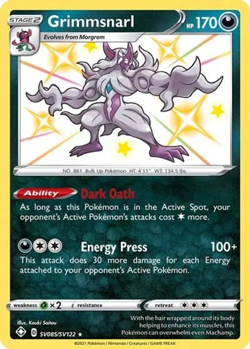 Grimmsnarl #SV085/SV122 Shiny Holo Rare — Sword & Shield—Shining Fates
