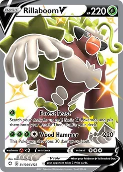 Rillaboom V #SV105/SV122 Shiny Holo Rare — Shining Fates: Shiny Vault