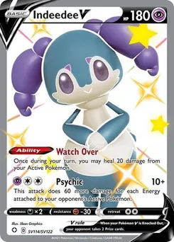 Indeedee V #SV114/SV122 Shiny Holo Rare — Shining Fates: Shiny Vault