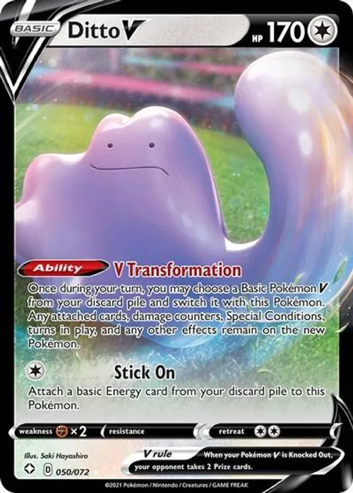 Ditto V #050/072 Ultra Rare — Sword & Shield—Shining Fates