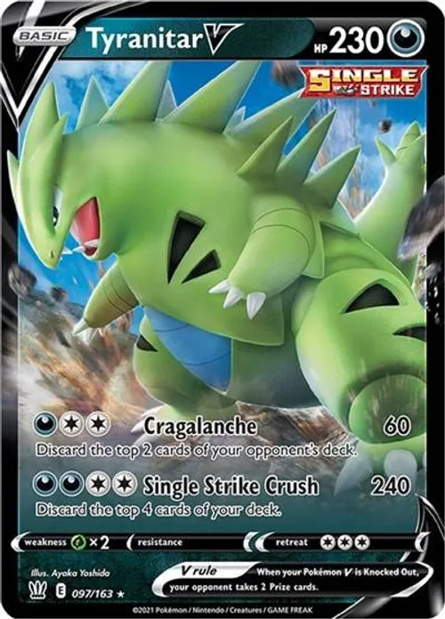 Tyranitar V #097/163 Ultra Rare — Sword & Shield—Battle Styles