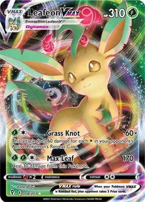 Leafeon VMAX #008/203 Ultra Rare — Sword & Shield—Evolving Skies