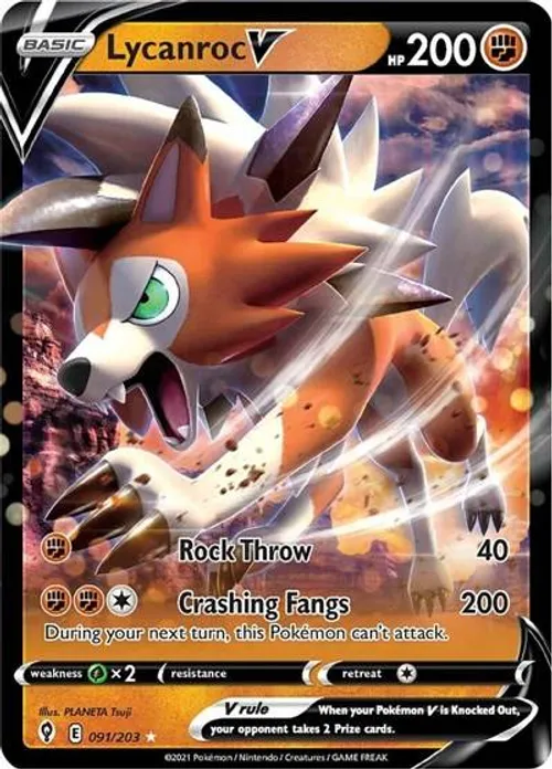 Lycanroc V #091/203 Ultra Rare — Sword & Shield—Evolving Skies
