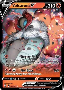 Volcarona V #021/203 Ultra Rare — Sword & Shield—Evolving Skies
