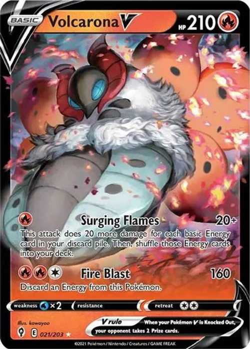 Volcarona V #021/203 Ultra Rare — Sword & Shield—Evolving Skies