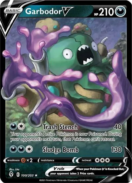 Garbodor V #100/203 Ultra Rare — Sword & Shield—Evolving Skies
