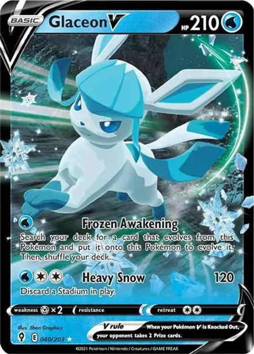 Glaceon V #040/203 Ultra Rare — Sword & Shield—Evolving Skies