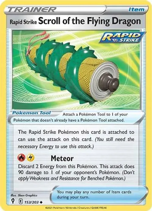Rapid Strike Scroll of the Flying Dragon #153/203 Uncommon — Sword & Shield—Evolving Skies