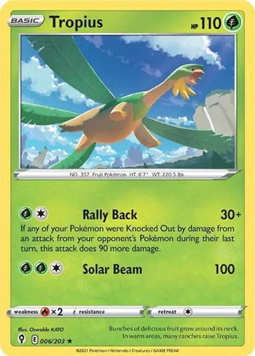 Tropius #006/203 Rare — Sword & Shield—Evolving Skies