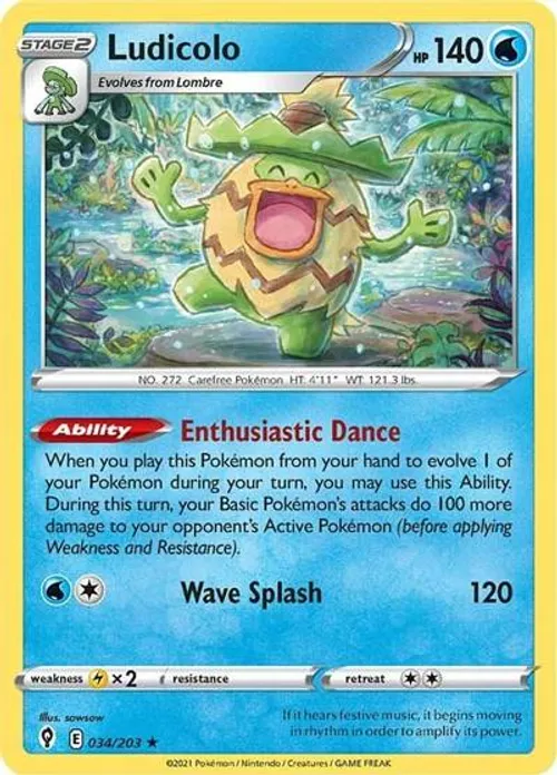 Ludicolo #034/203 Holo Rare — Sword & Shield—Evolving Skies