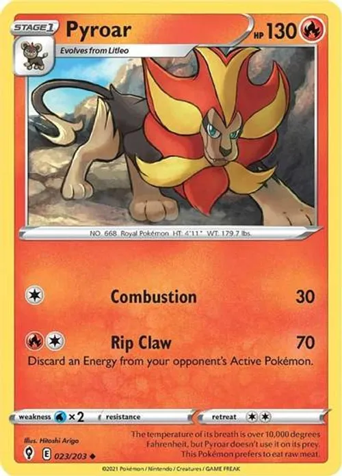 Pyroar #023/203 Uncommon — Sword & Shield—Evolving Skies