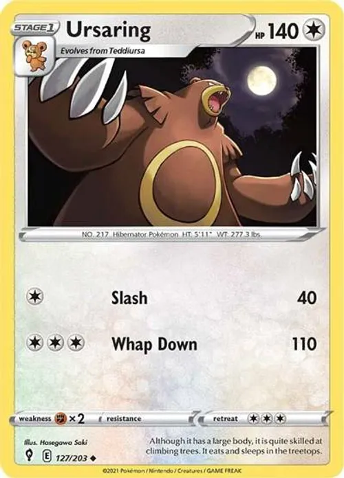 Ursaring #127/203 Uncommon — Sword & Shield—Evolving Skies