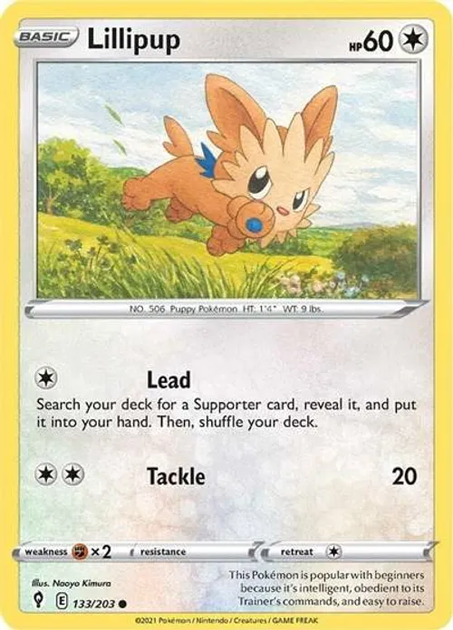Lillipup #133/203 Common — Sword & Shield—Evolving Skies