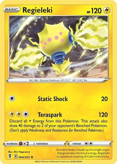 Regieleki #060/203 Holo Rare — Sword & Shield—Evolving Skies