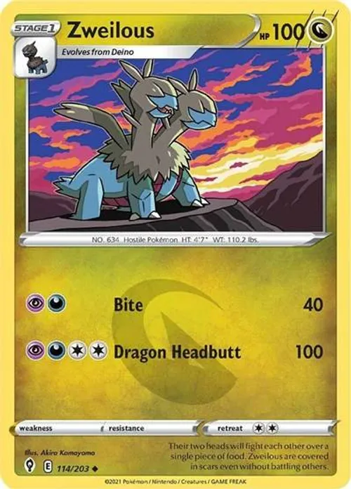Zweilous #114/203 Uncommon — Sword & Shield—Evolving Skies