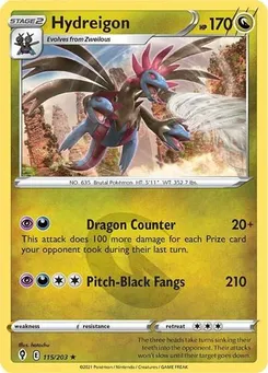 Hydreigon #115/203 Holo Rare — Sword & Shield—Evolving Skies