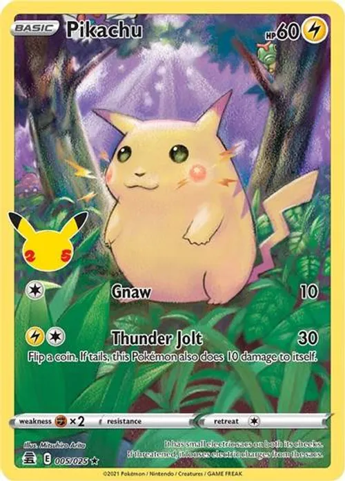 Pikachu #005/025 Holo Rare — Sword & Shield—Celebrations