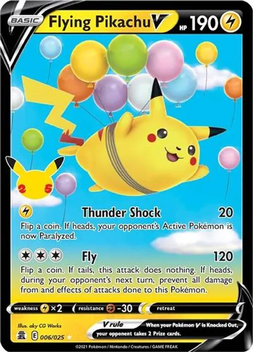 Flying Pikachu V #006/025 Ultra Rare — Sword & Shield—Celebrations