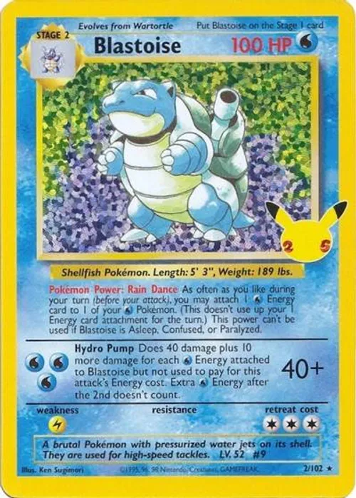 Blastoise #2/102 Classic Collection — Celebrations: Classic Collection