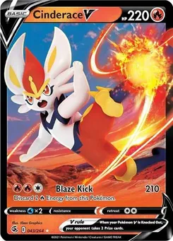 Cinderace V #043/264 Ultra Rare — Sword & Shield—Fusion Strike