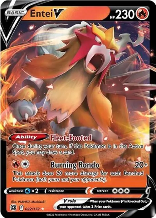 Entei V #022/172 Ultra Rare — Sword & Shield—Brilliant Stars