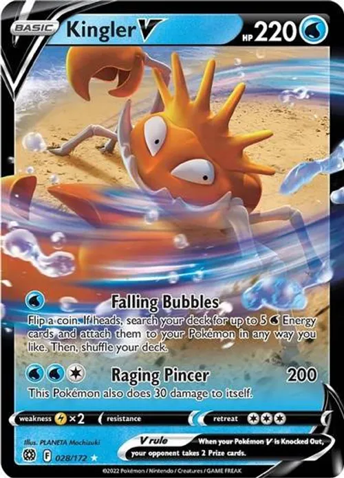 Kingler V #028/172 Ultra Rare — Sword & Shield—Brilliant Stars