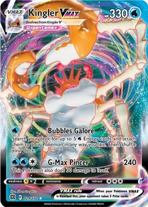 Kingler VMAX #029/172 Ultra Rare — Sword & Shield—Brilliant Stars