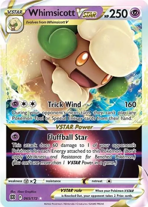 Whimsicott VSTAR #065/172 Ultra Rare — Sword & Shield—Brilliant Stars