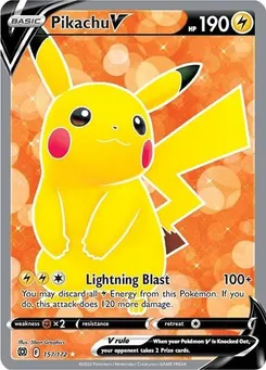 Pikachu V #157/172 Ultra Rare — Sword & Shield—Brilliant Stars
