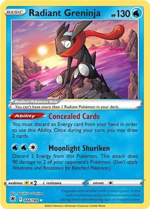 Radiant Greninja #046/189 Radiant Rare — Sword & Shield—Astral Radiance