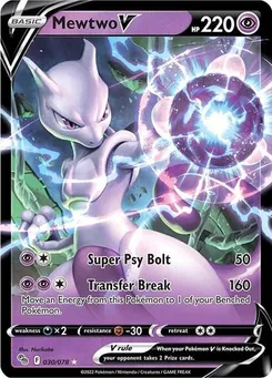 Mewtwo V #030/078 Ultra Rare — Sword & Shield—Pokémon GO