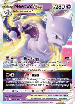 Mewtwo VSTAR #031/078 Ultra Rare — Sword & Shield—Pokémon GO