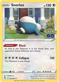 Snorlax #055/078 Holo Rare — Sword & Shield—Pokémon GO