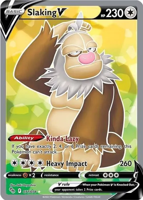 Slaking V #077/078 Ultra Rare — Sword & Shield—Pokémon GO