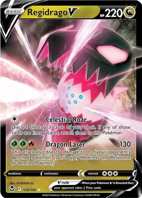 Regidrago V #135/195 Ultra Rare — Sword & Shield—Silver Tempest