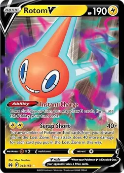 Rotom V #045/159 Ultra Rare — SWSH: Crown Zenith