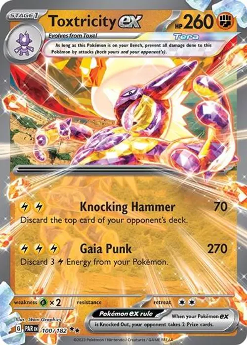 Toxtricity ex #100/182 Double Rare — Scarlet & Violet—Paradox Rift