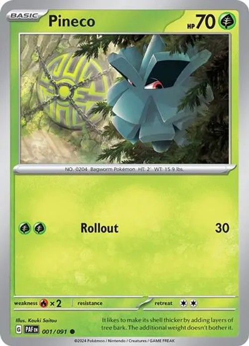 Pineco #001/091 Common — Scarlet & Violet—Paldean Fates