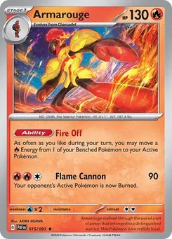 Armarouge #015/091 Rare — Scarlet & Violet—Paldean Fates