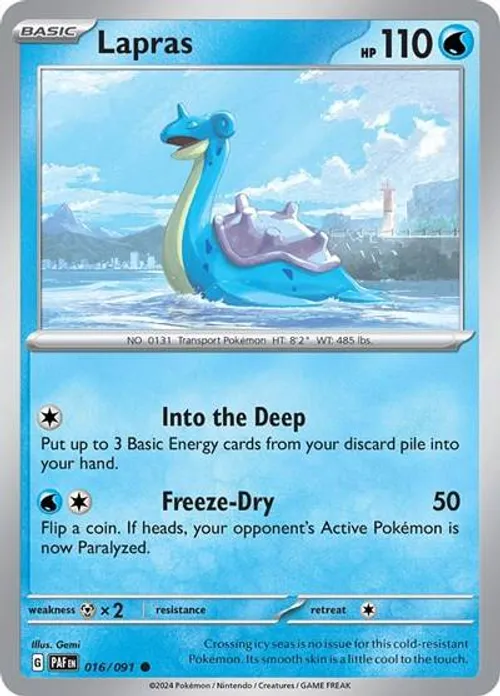 Lapras #016/091 Common — Scarlet & Violet—Paldean Fates