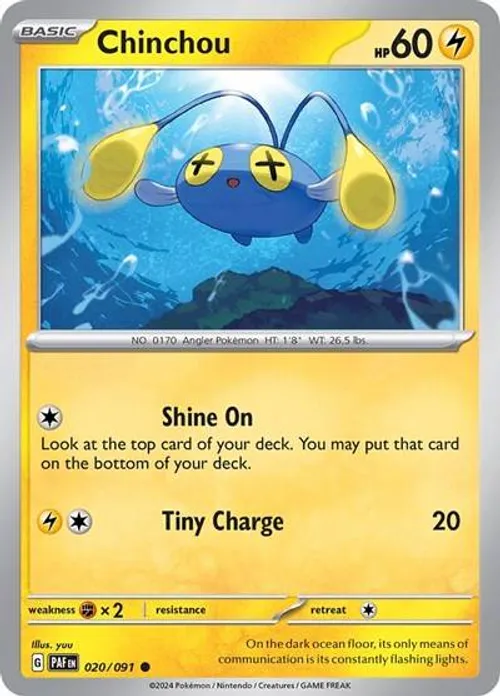 Chinchou #020/091 Common — Scarlet & Violet—Paldean Fates