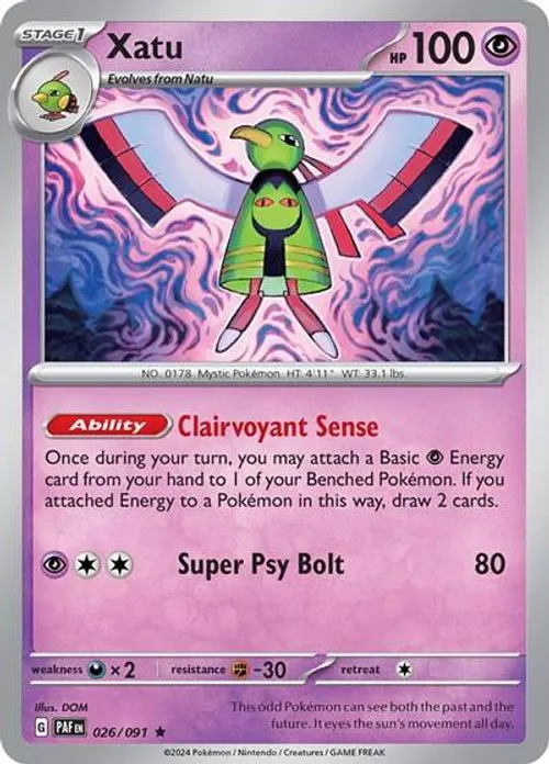 Xatu #026/091 Rare — Scarlet & Violet—Paldean Fates