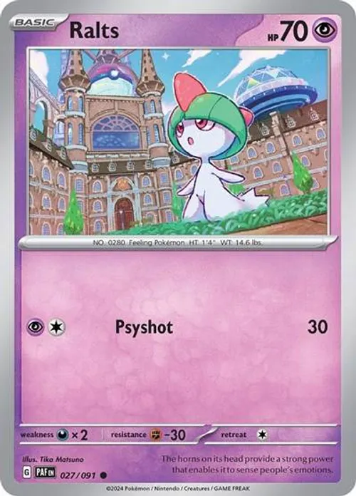 Ralts #027/091 Common — Scarlet & Violet—Paldean Fates